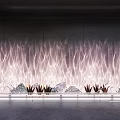 Water Ripple Light Wall Projection With Decorative Plants And Countertop