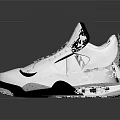 White Stylish Sneakers With Red Logo Black Accents And Black Sole