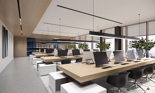 Modern public office area 3d model