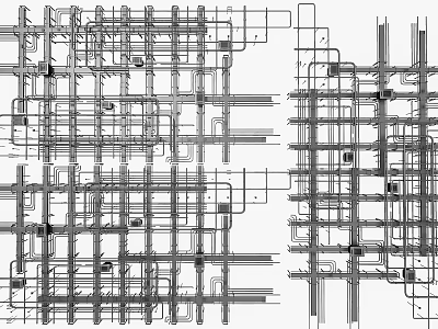 Ceiling Structural Framework Design With Grid Lines And Construction Details 3d model