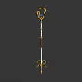 Ornate Scepter With Golden Curved Top White Shaft And Decorative Base