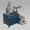 Industrial Equipment With Blue Main Body Mechanical Arm And White Control Unit