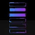 Rectangular Sculpture Carvings With Gradient Blue Purple Hues In Vertical Arrangement On Black Background