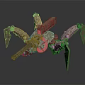 Futuristic Cybernetic Spider Robot Creature With Multiple Metallic Legs And Gear Design