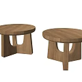 Modern Minimalist Wooden Side Tables With Round Top And Unique Base Design