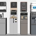 Daily Use Household Appliances Showcasing Standing Water Dispensers With Various Designs And Colors
