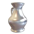 Modern Technology Exhibition Hall Featuring Shiny Silver Metallic Vase With Handle 3d model
