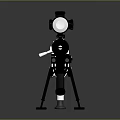 Black Sniper Rifle With Scope And Bipod On Smooth Black Surface With Gray Gradient Background