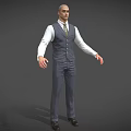 Modern Man Glyph Wearing Overalls Businessman Game Asset 3d model