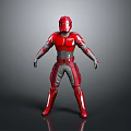 Red Armored Sci Fi Warrior Character With Detailed Full Body Armor Design 3d model