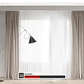 Modern Interior With White Sheer Curtains And Taupe Floor Length Curtains By Window