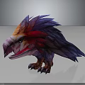 3D Rendered Fantasy Creature With Colorful Feathers Sharp Claws And Large Beak