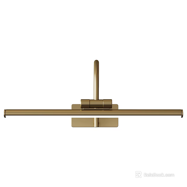 Modern Brass Wall Light with Sleek Elongated Design for Contemporary Home Interior 3d model 