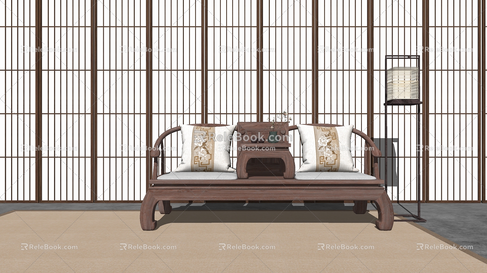 Chinese Lohan Bed 3d model