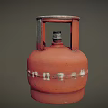 Red Propane Gas Cylinder With Metal Valve And Safety Ring