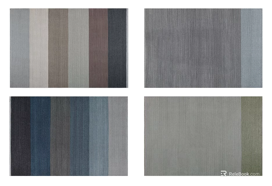 Square Rugs With Various Colors And Different Textures For Modern Home Decor 3d model 