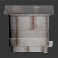 Industrial Style Mechanical Device Featuring Circular Component And Sturdy Metal Structure
