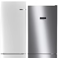 Sleek Modern Silver and White Side by Side Double Door Refrigerators Smooth Finish Design