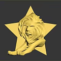 Luxurious Gold Star Shaped Furniture Decor With Lion Head Design And Shiny Surface