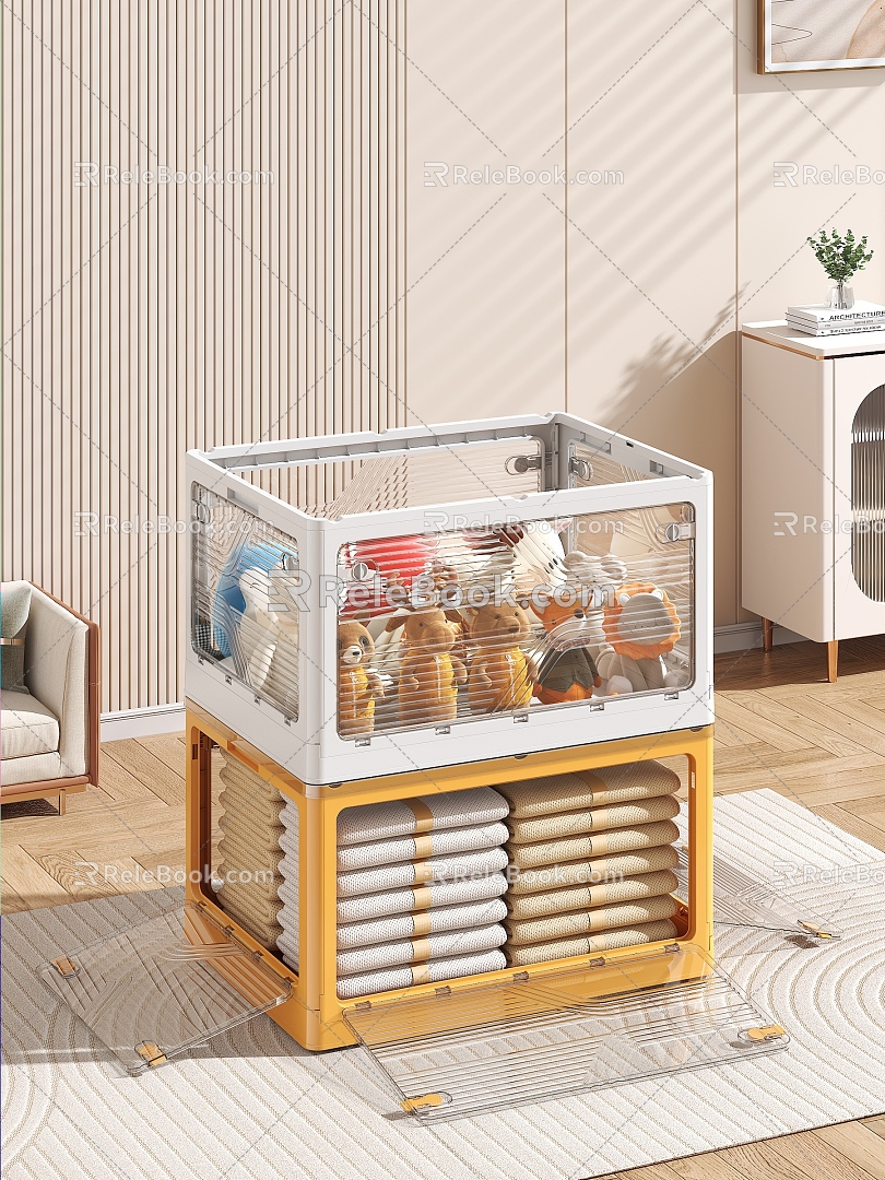 Modern Style Children's Snack Toy Storage Cabinet Storage Cabinet Folding Storage Cabinet 3d model