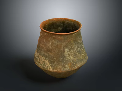 Ancient Carved Terracotta Vase With Sculptural Design And Traditional Artifact Features 3d model