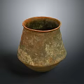 Ancient Carved Terracotta Vase With Sculptural Design And Traditional Artifact Features