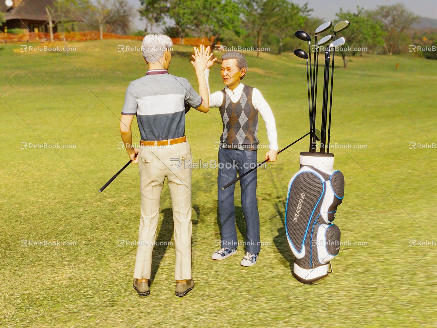 Modern Double Golf Golf Golf Golf Club 3d model