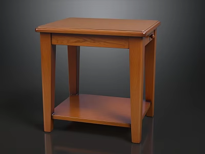 Classic Solid Wood Sofa Coffee Table Set With Drawer And Lower Storage Shelf For Home 3d model