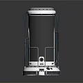 Contemporary Cylindrical Cleaning Device Featuring Black White Exterior And Mobile Wheels