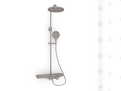Modern Wall Mounted Shower Head System With Overhead And Handheld Sprayers 3d model
