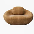 Cozy Brown Velvet Round Bean Bag Chair with Soft Cushion for Home Living Room