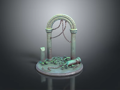 Altar Temple Shrine Hero Altar Cartoon Building Outdoor Items Realistic 3d model