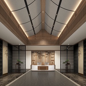 New Chinese Hall Reception Hall 3d model