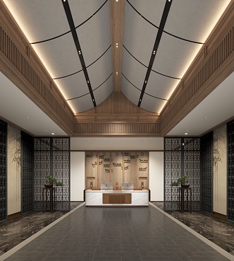 New Chinese Hall Reception Hall 3d model