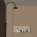 Modern Shower Head with Built in Niche and Various Toiletries