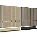 Modern Minimalist Wardrobe With Light Wood Tone Vertical Striped Design And Metal Accents