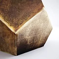 Modern Geometric Side Table With Gold And Brown Distressed Texture Surface 3d model