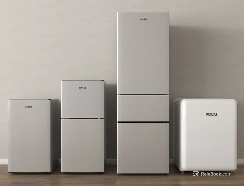 Haier Refrigerators And Freezers Various Upright Models In White With Different Sizes 3d model 