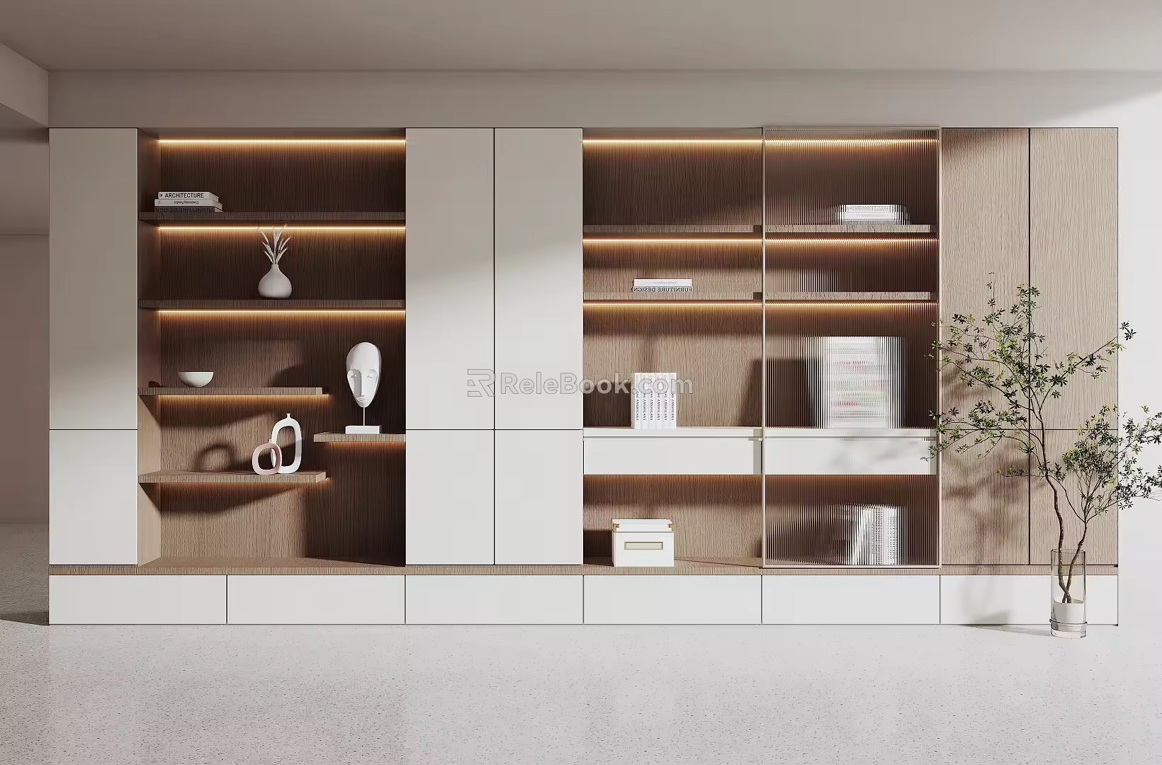 Modern bookcase 3d model