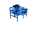 Blue Industrial Processing Machine With Metal Frame And Black Motor Parts