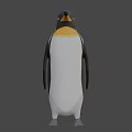 3D Rendered Penguin Character With Black White Body And Yellow Beak
