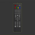 Gray Remote Control Device With Multiple Colored Buttons And White Keys