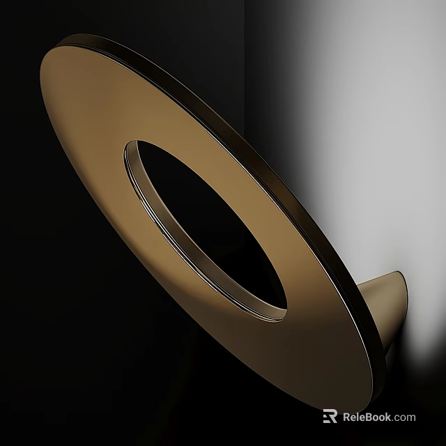 Modern Gold Ring Shaped Metal Wall Lamp For Interior Decoration 3d model 