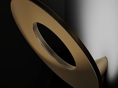 Modern Gold Ring Shaped Metal Wall Lamp For Interior Decoration 3d model