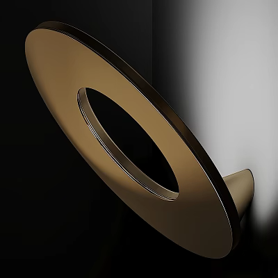 Modern Gold Ring Shaped Metal Wall Lamp For Interior Decoration 3d model