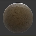 Cracked Brown Sphere With Rough Textured Surface On Dark Background 3d model
