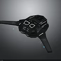 Futuristic Spacecraft Design With Advanced Aerodynamic Structure And Blue Thrusters For Interstellar Travel