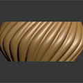Golden Metallic Decorative Container With Corrugated Design For Lifestyle Use