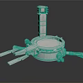 Circular Architectural Structure Design With Central Tower And Extended Arms