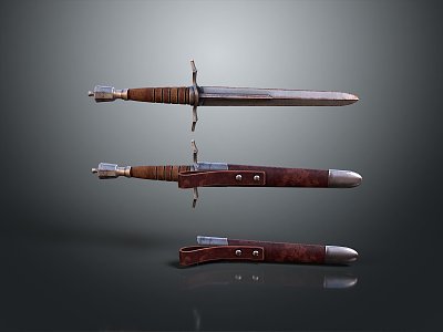 Officer Sword Long Sword Sheath Sword Samurai Sword Samurai Sword Accessories Soldier Sword Knight Sabre 3d model